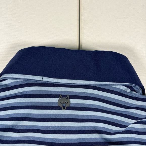 Greyson Polo Shirt Blue Striped Wolf Golf Performance Stretch Men’s XL - Picture 15 of 15